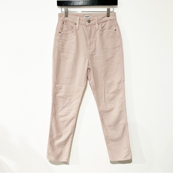 Sunday Best Aritzia Corduroy Straight Leg Pants Light Pink Cotton Zip Fly Size 2 - Picture 2 of 11